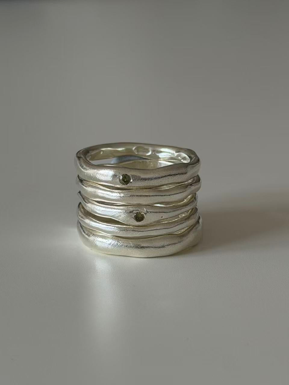 Olive Gem Artisan Ring, alternate product view