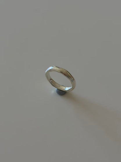Handmade sterling silver Organic Ring with a sculptural textured band